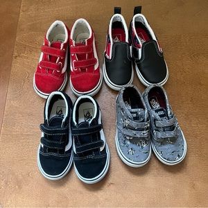 VANS toddler boy size 7.5 8 9 black grey red